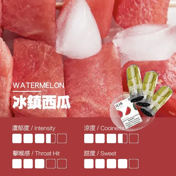 ILIA煙彈瓷芯霧化彈冰鎮西瓜口感webp LANA 電子霧化器專賣店 | 正品煙彈主機現貨直送