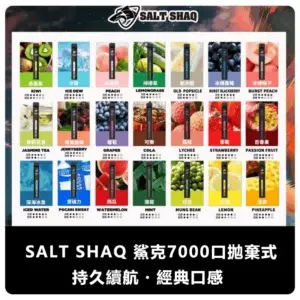SALT SHAQ 鯊克 7000 Puffs 一次性霧化器 (21 種口味) (外出款)